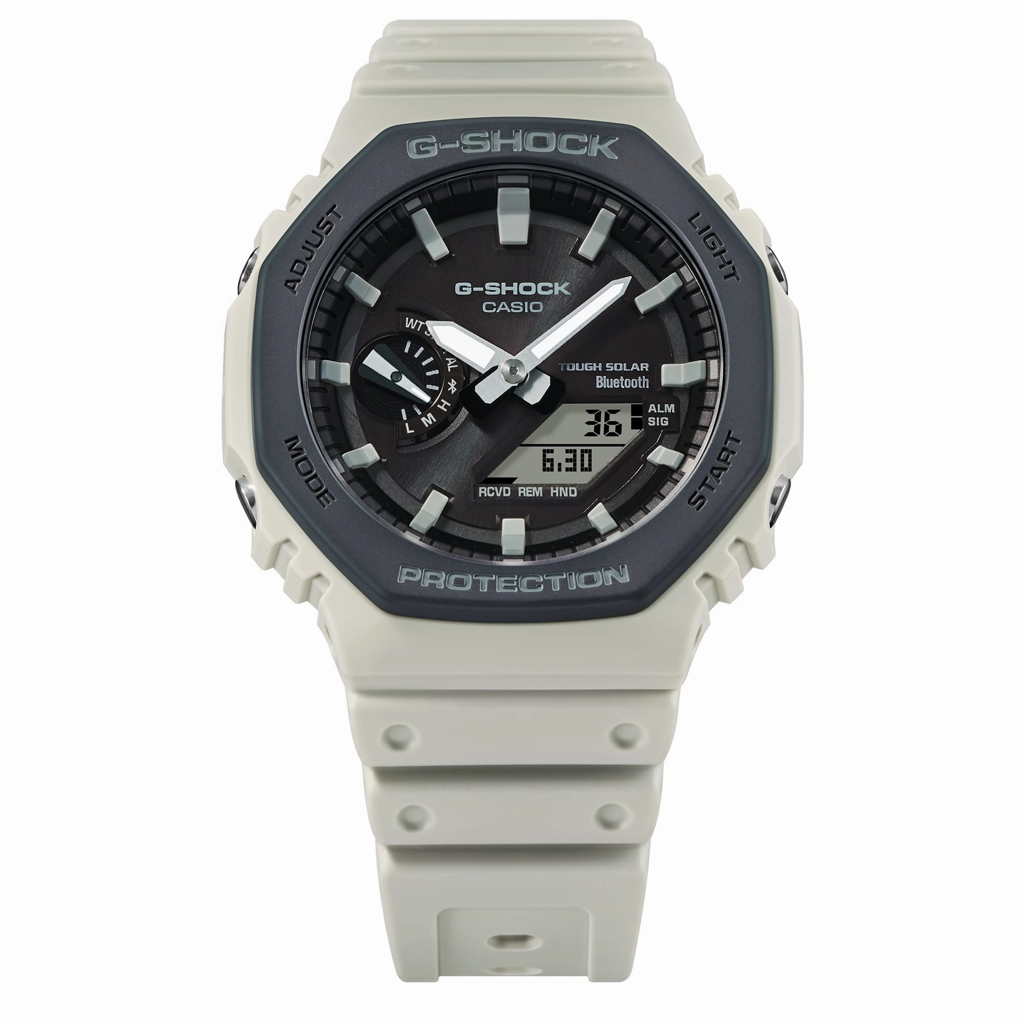 G-Shock  Analog Digital  Grey Dial White Resin Band Watch GAB2100LUU-5A