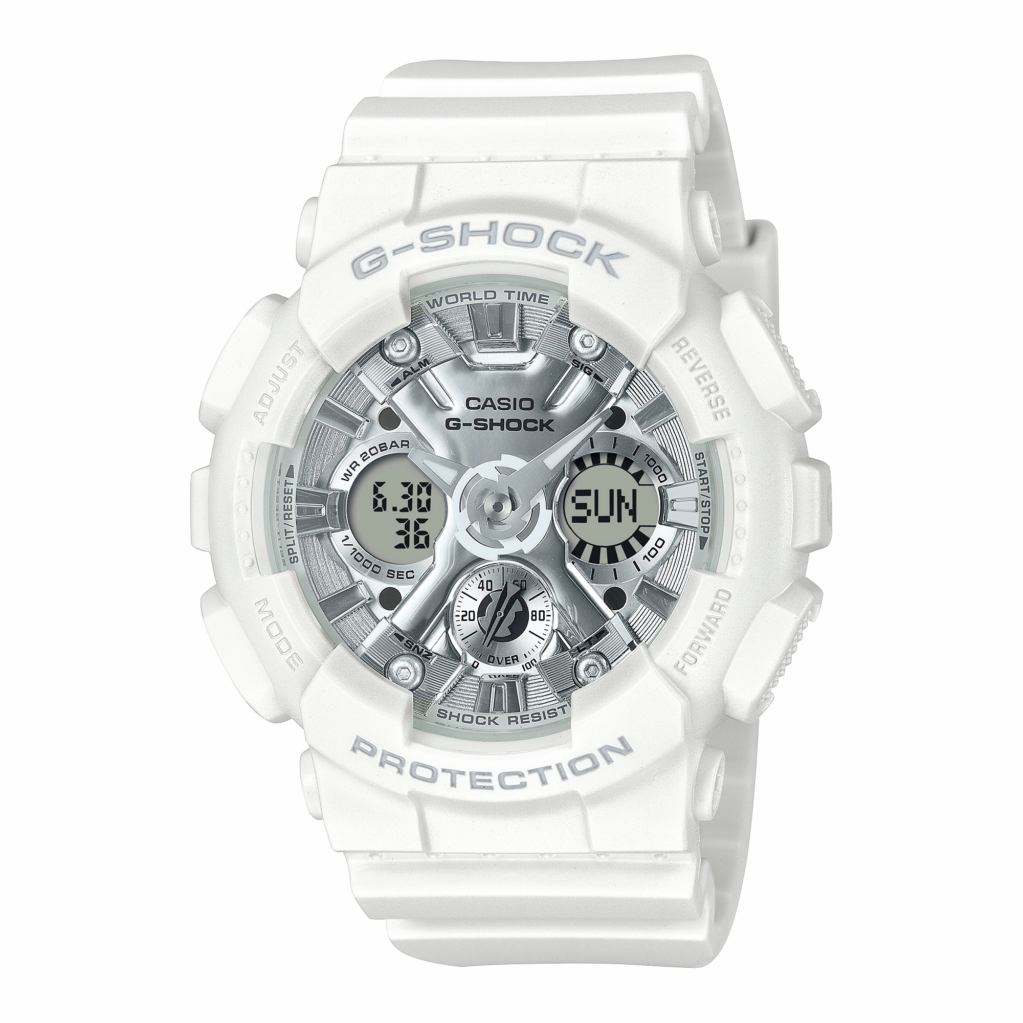 G-Shock Analog Digital White Resin Band Watch GMA-S120VA-7A