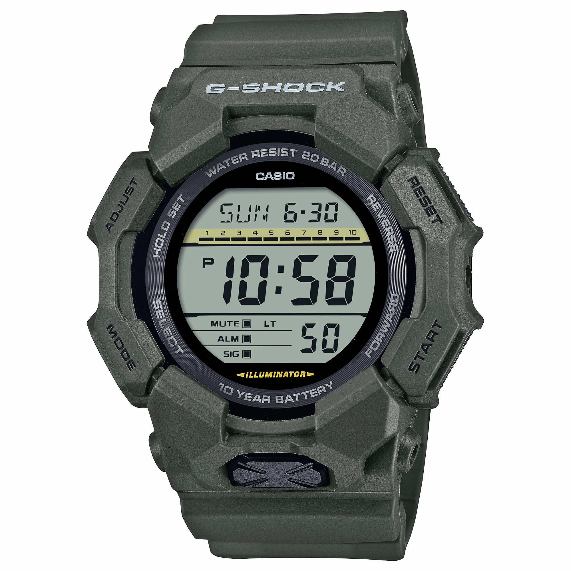 G-Shock Digital Green Resin Band Watch GD010-3D