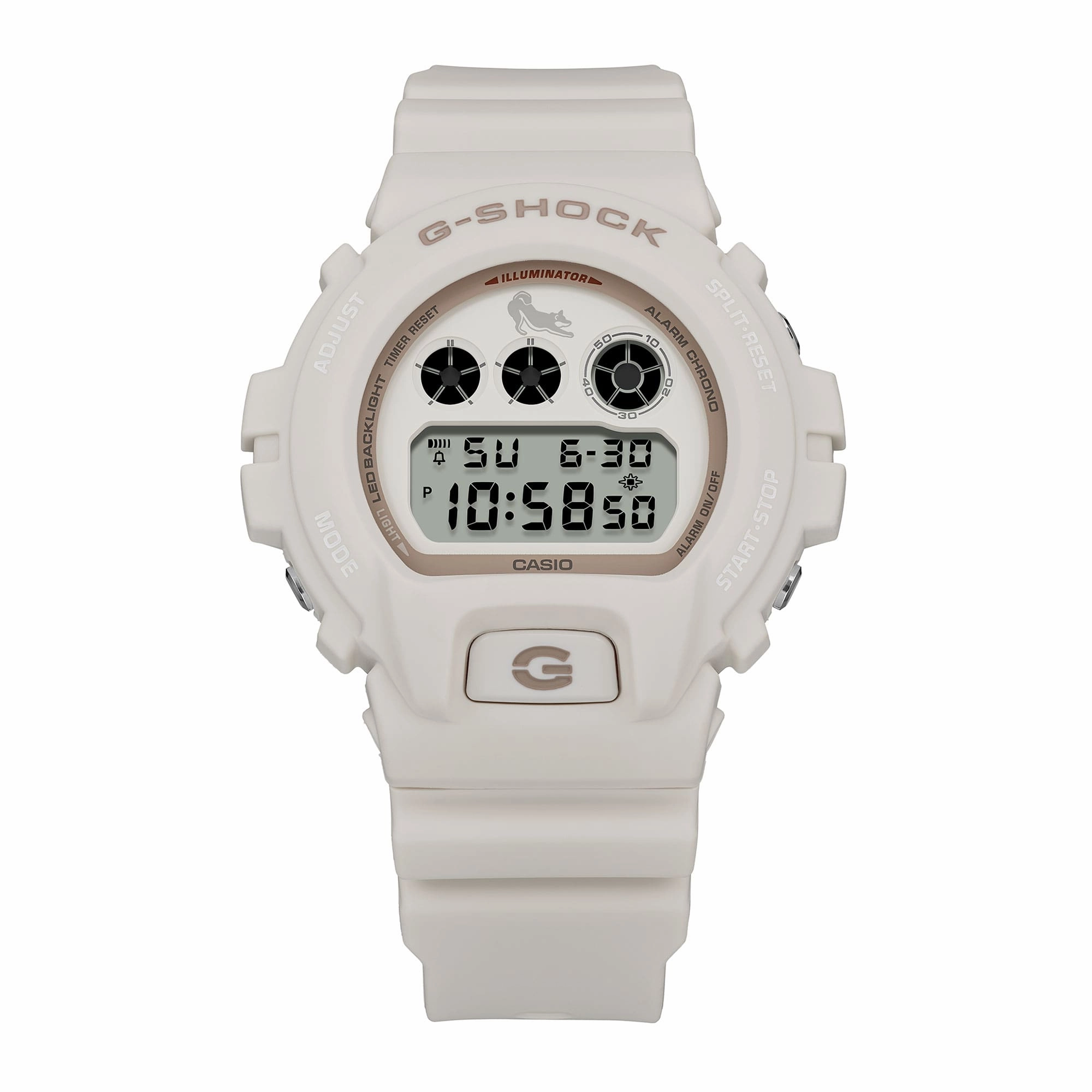 G-Shock Digital White Dial White Resin Band Watch DW6900SHB-7D