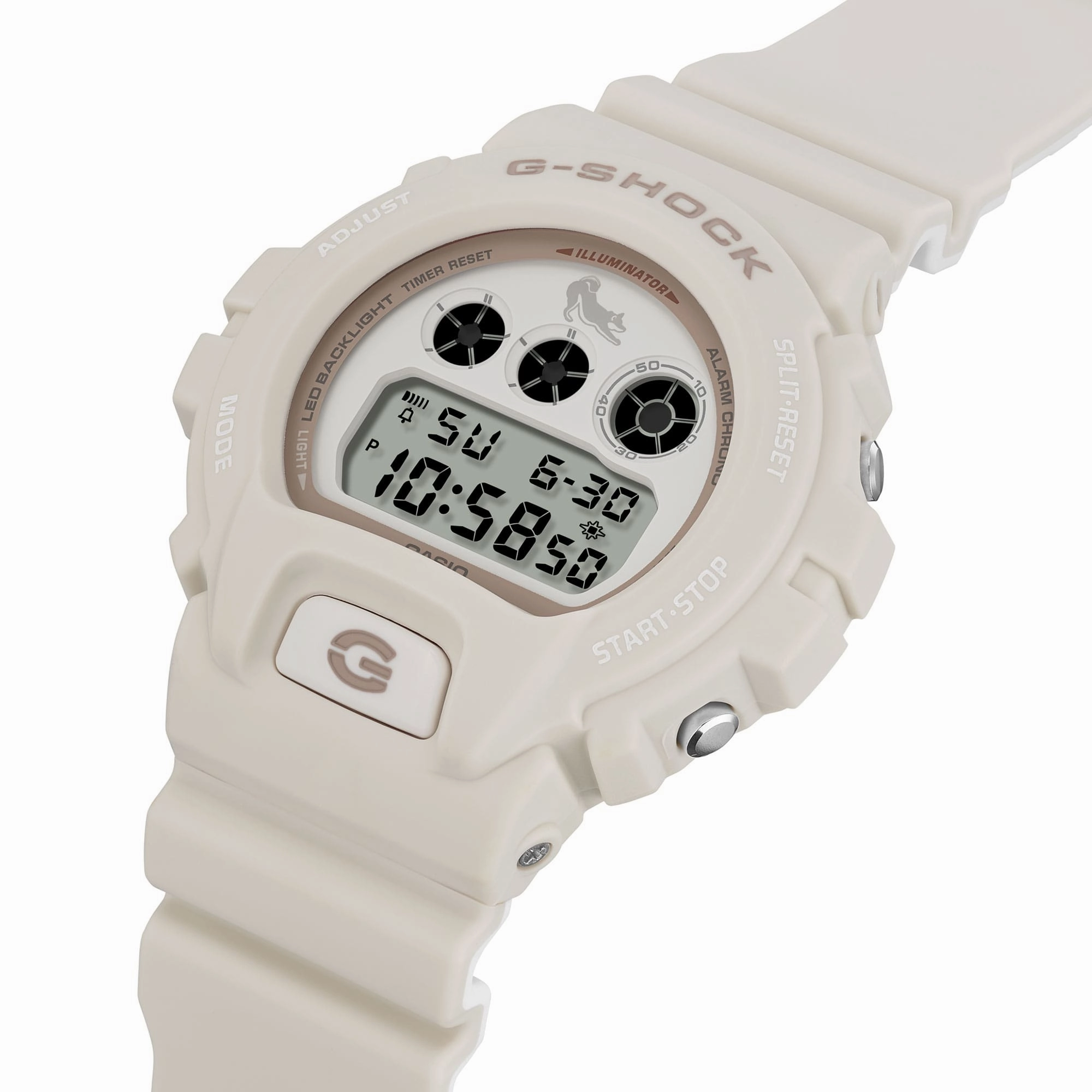 G-Shock Digital White Dial White Resin Band Watch DW6900SHB-7D