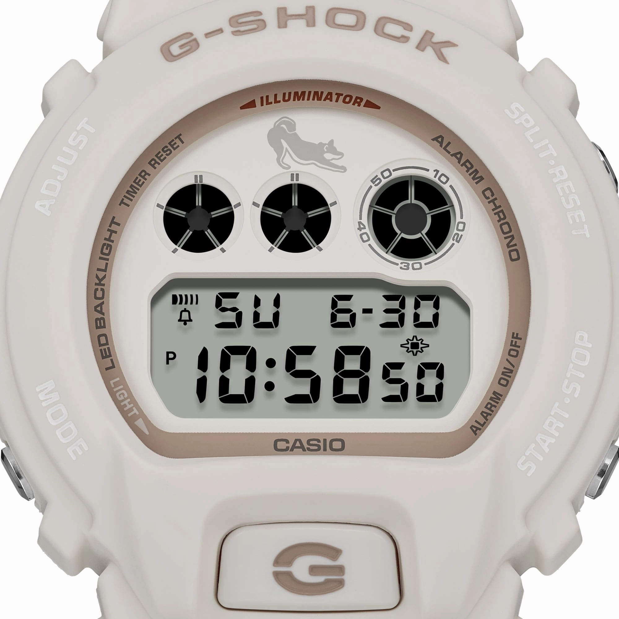 G-Shock Digital White Dial White Resin Band Watch DW6900SHB-7D