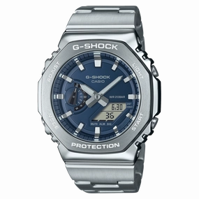 G-Shock G-Steel 2100 Series Blue Dial Stainless Steel Watch GM-2110D-2B
