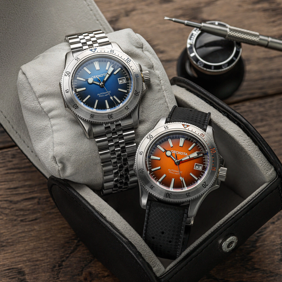 Geckota Sea Hunter Dive Watch Marine Blue Steel Edition