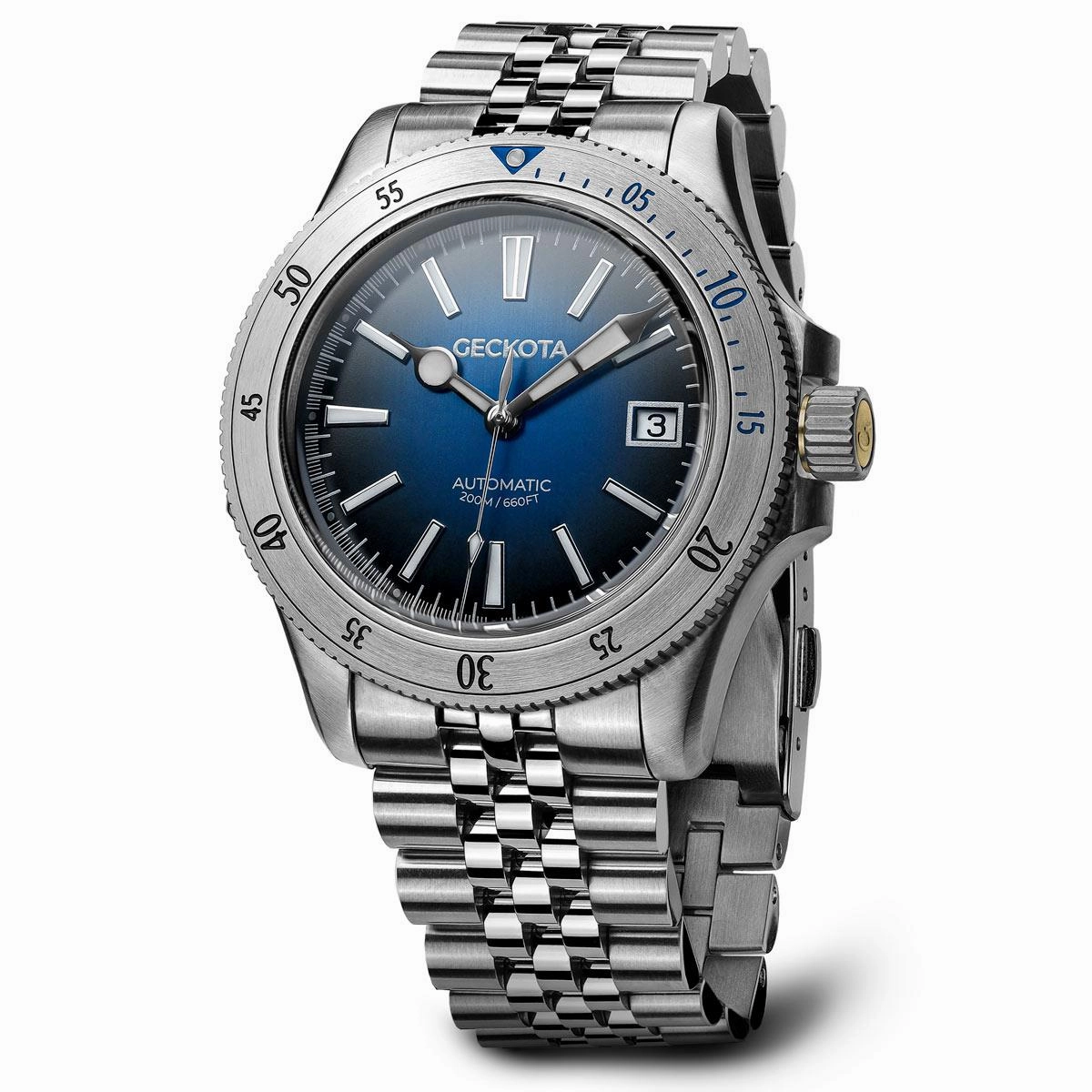 Geckota Sea Hunter Dive Watch Marine Blue Steel Edition
