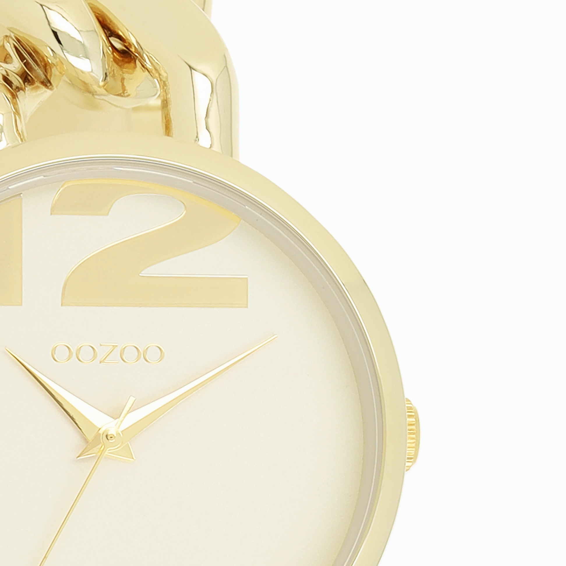 Gold coloured OOZOO watch with chunky chain bracelet - C11263