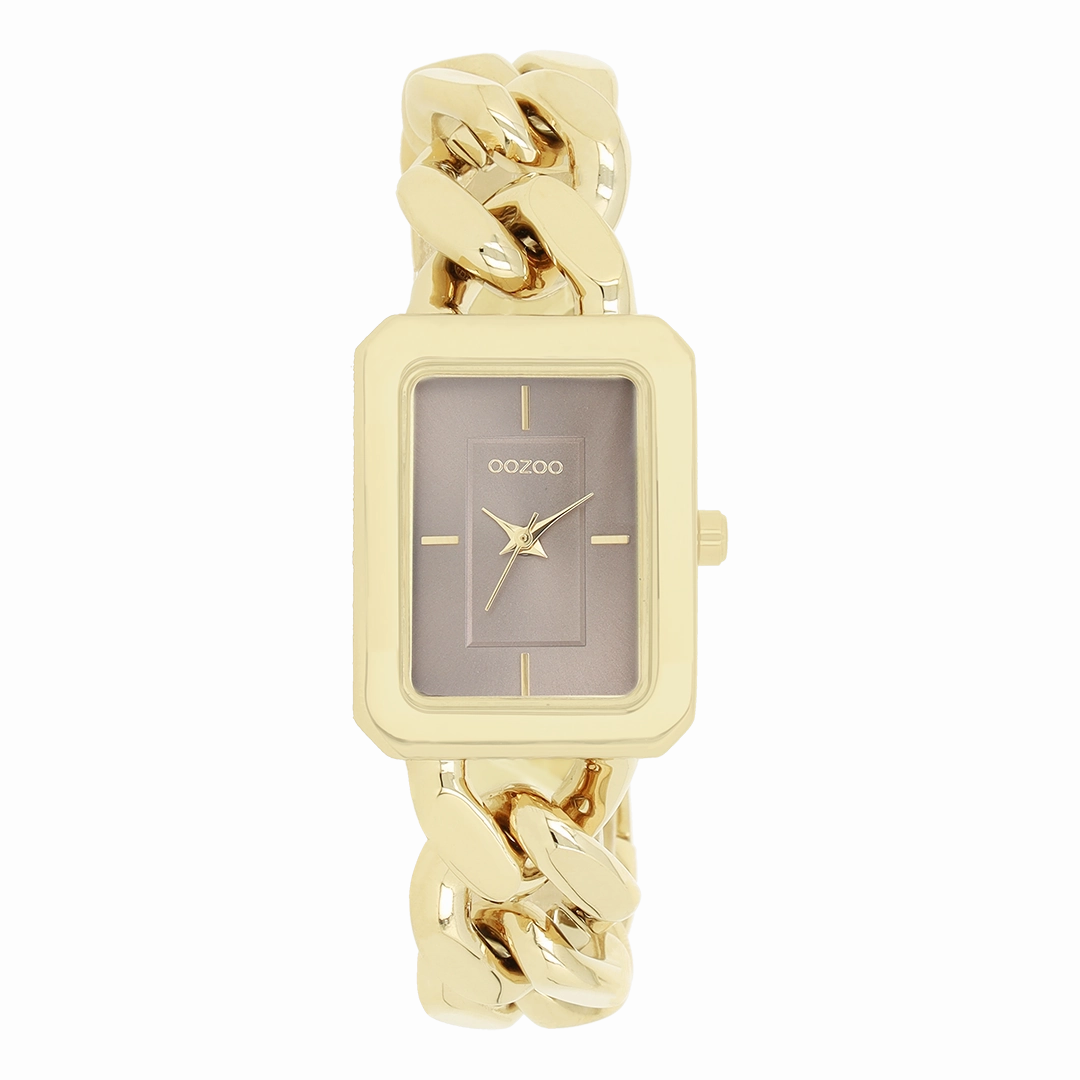 Gold coloured OOZOO watch with chunky chain bracelet - C11353