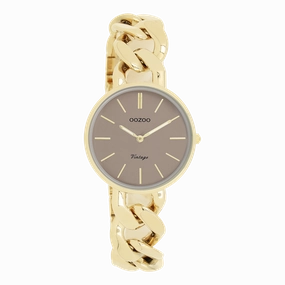 Gold coloured OOZOO watch with chunky chain bracelet - C20358