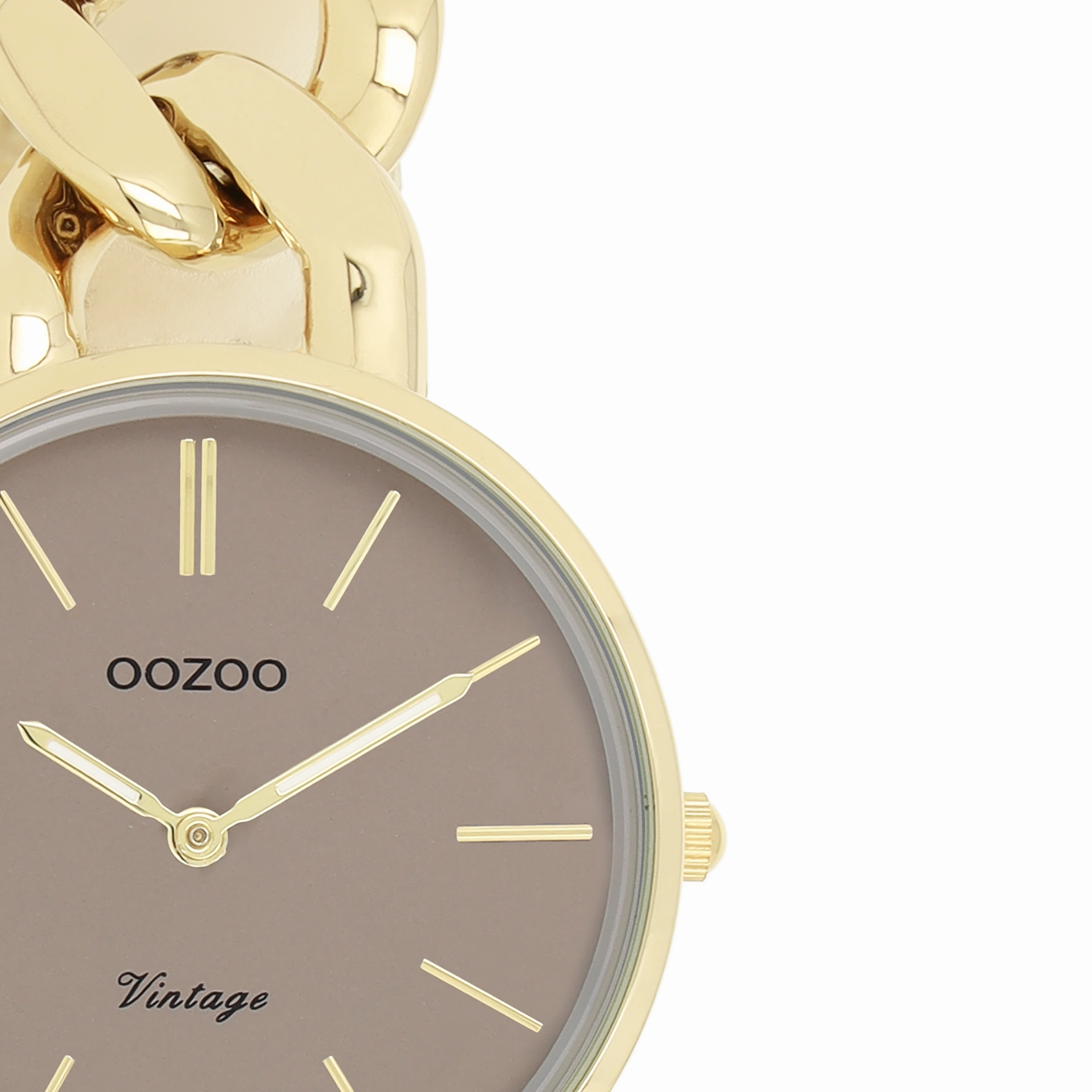 Gold coloured OOZOO watch with chunky chain bracelet - C20358