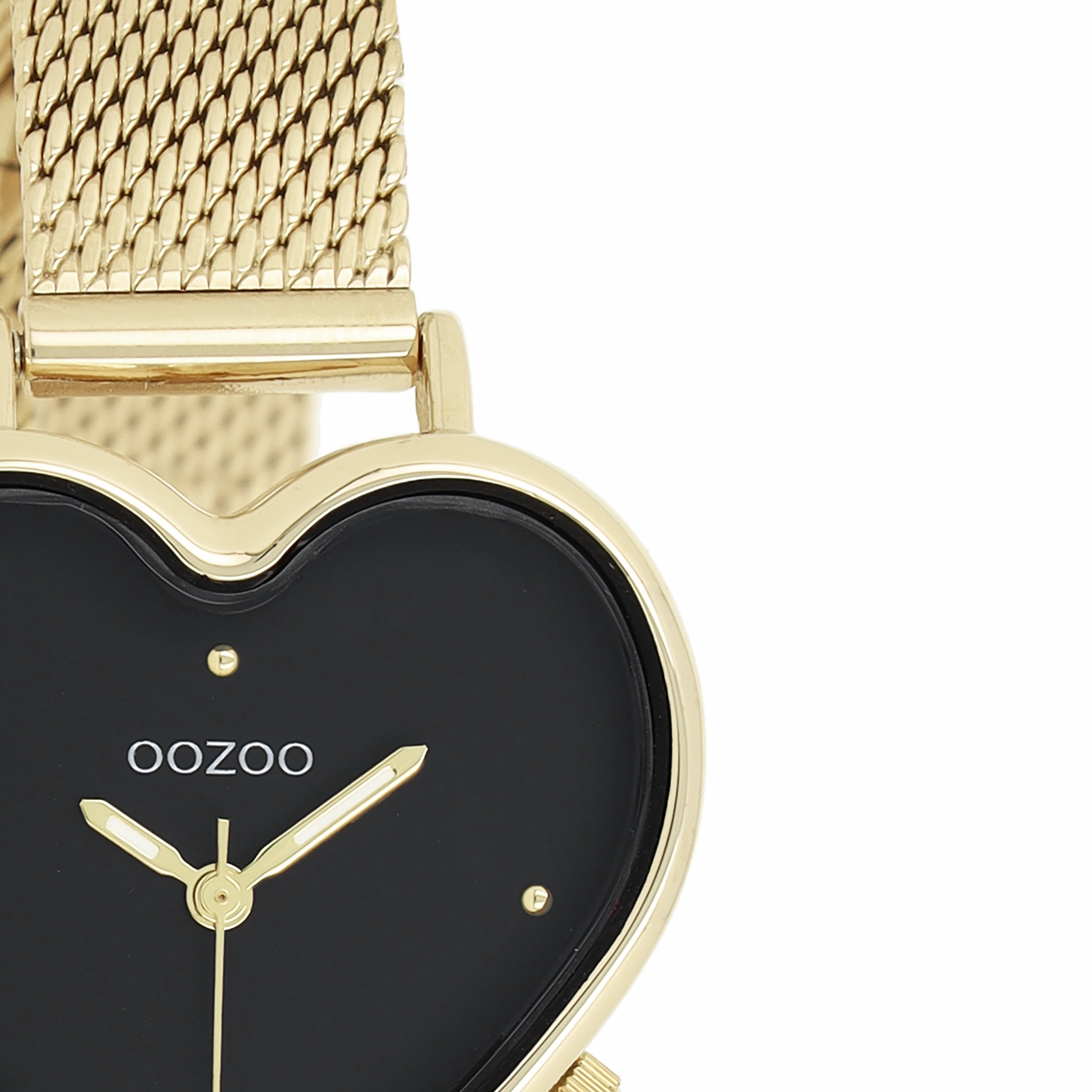 Gold coloured OOZOO watch with metal mesh bracelet - C11417