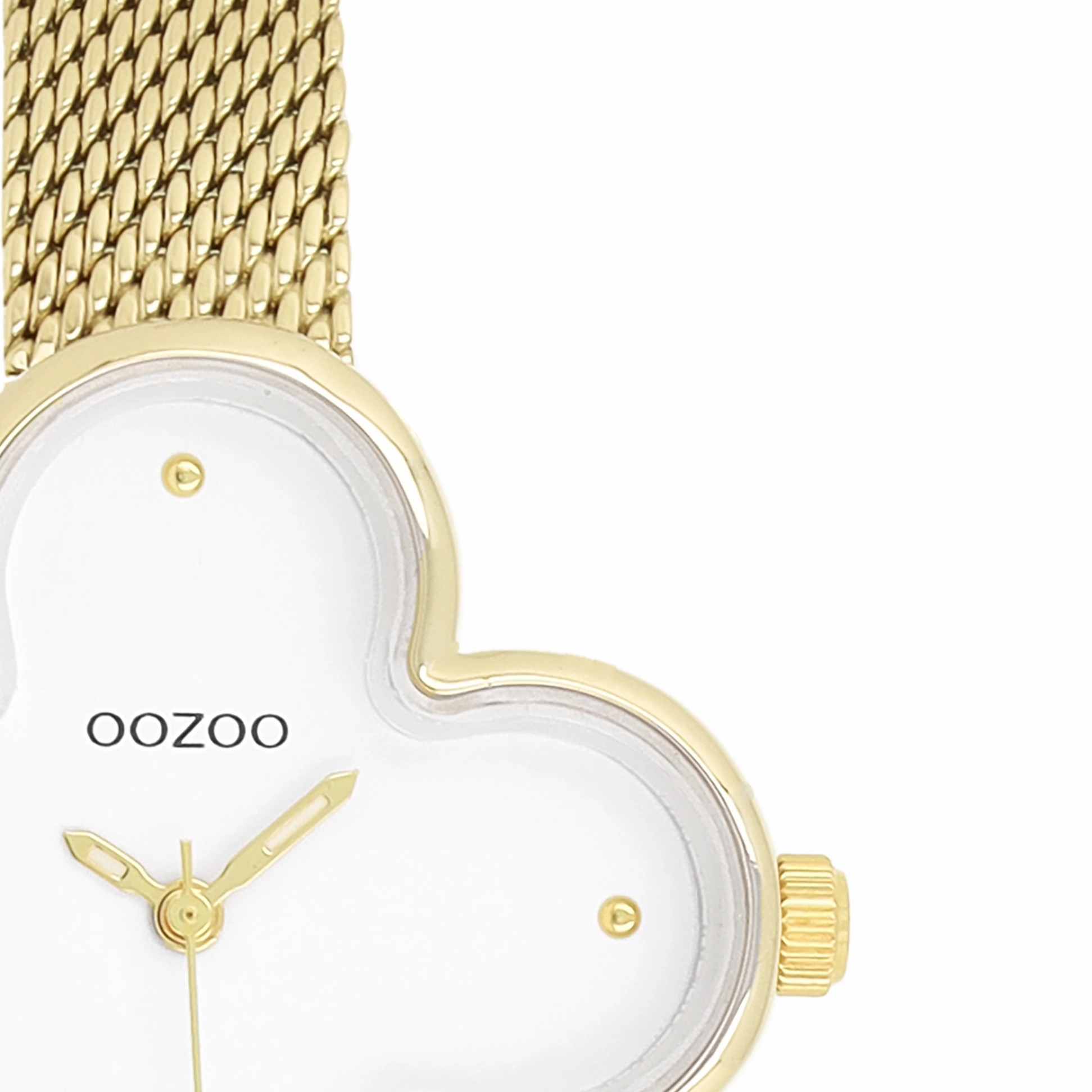 Gold coloured OOZOO watch with metal mesh bracelet - C11527