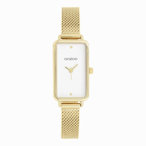 Gold coloured OOZOO watch with metal mesh bracelet - C11533
