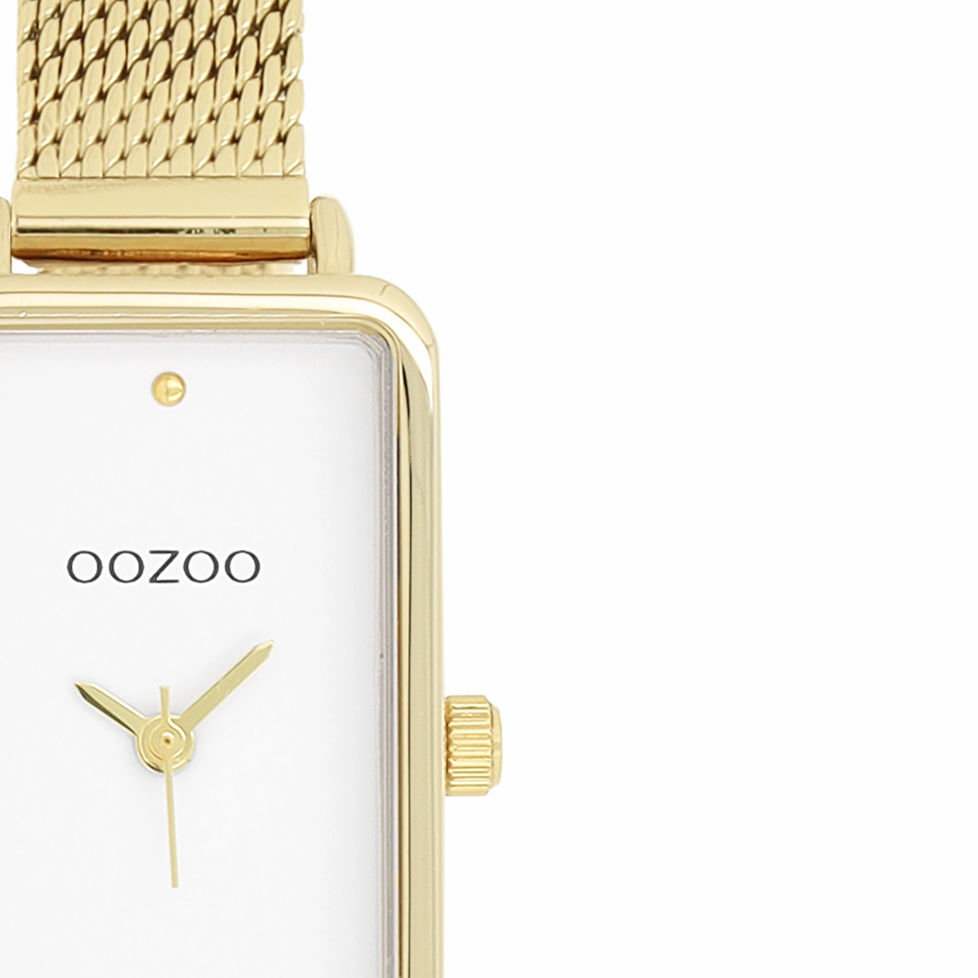 Gold coloured OOZOO watch with metal mesh bracelet - C11533