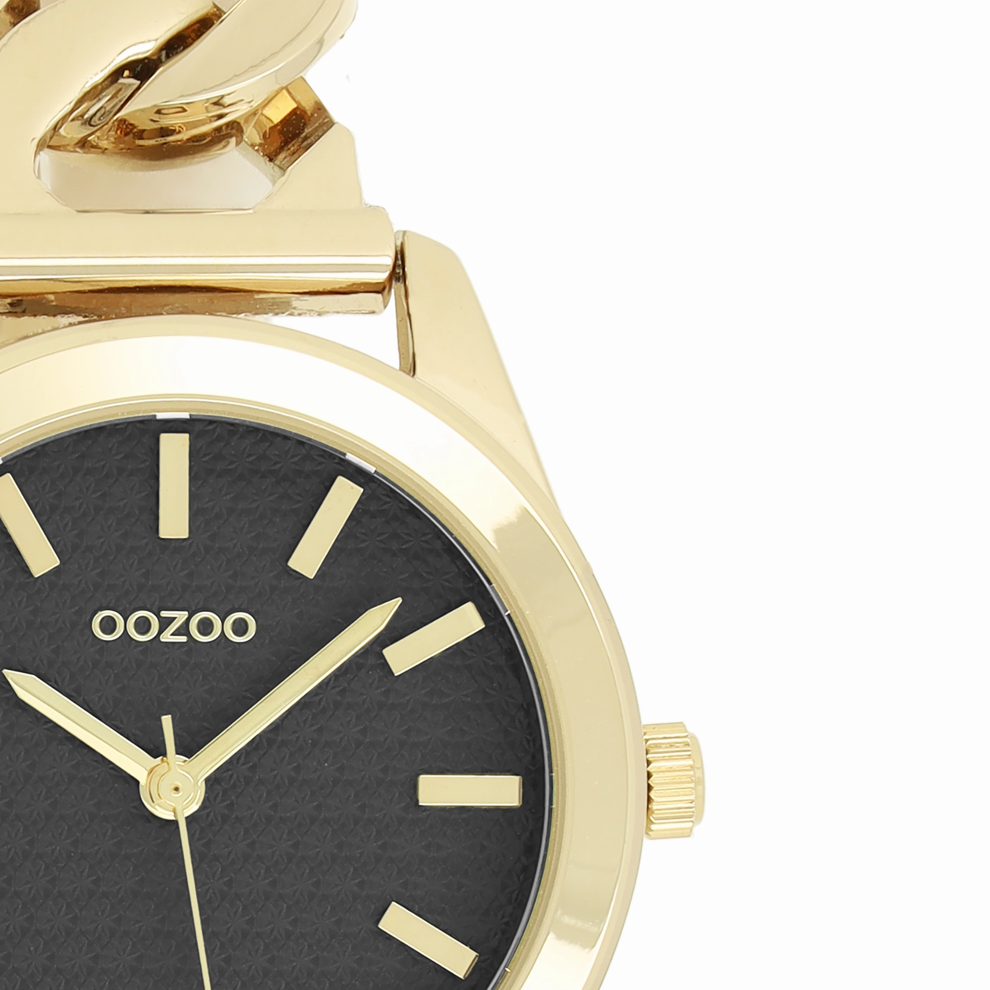 Gold coloured OOZOO watch with petit chain bracelet - C11422