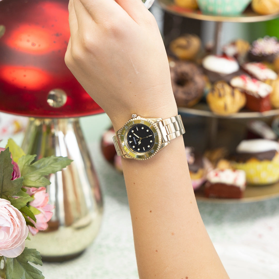 Gold coloured OOZOO watch with stainless steel bracelet - C11148
