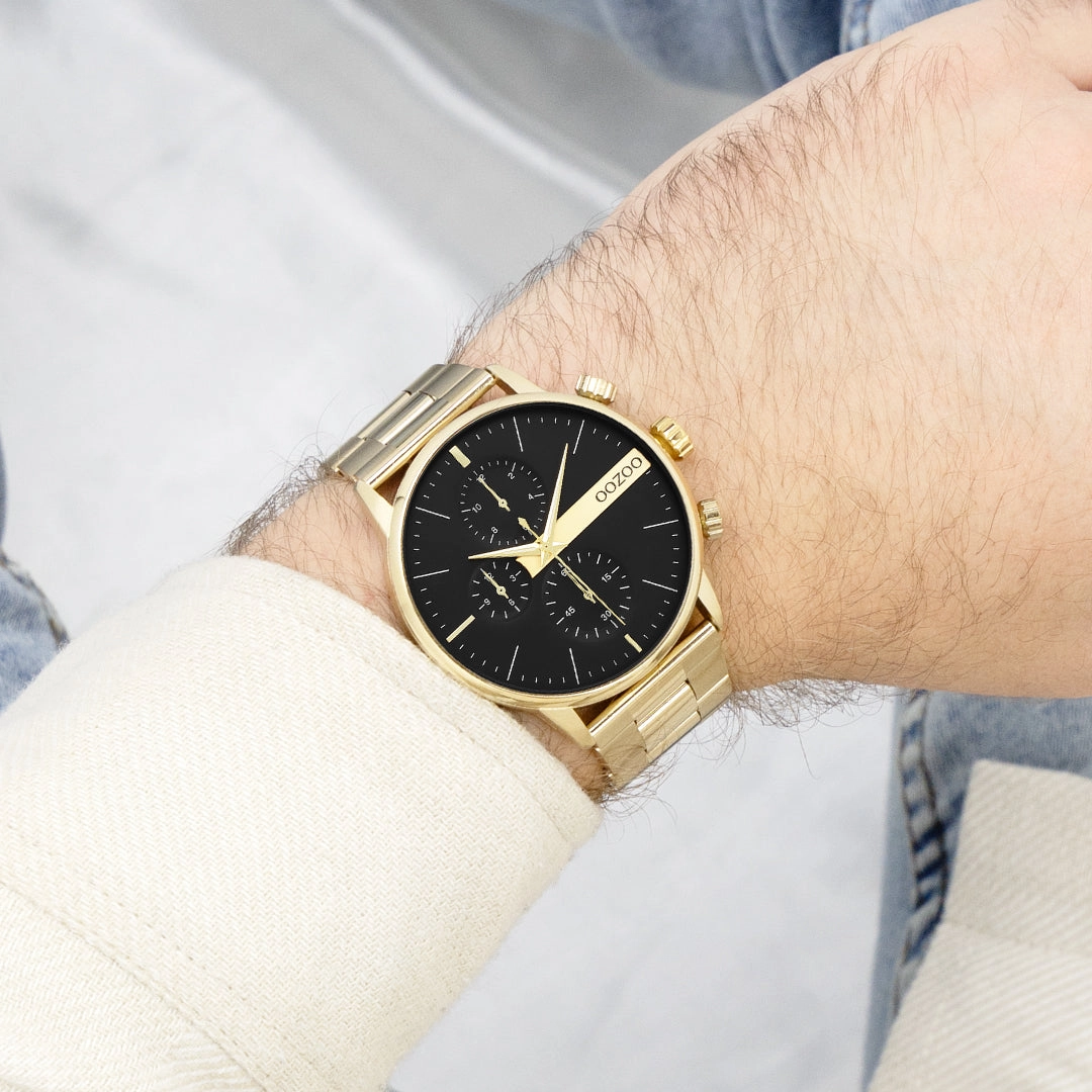 Gold coloured OOZOO watch with stainless steel bracelet - C11411
