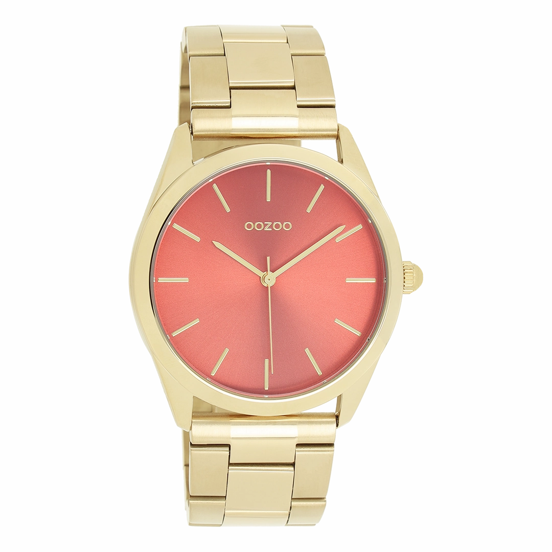 Gold coloured OOZOO watch with stainless steel bracelet - C11432