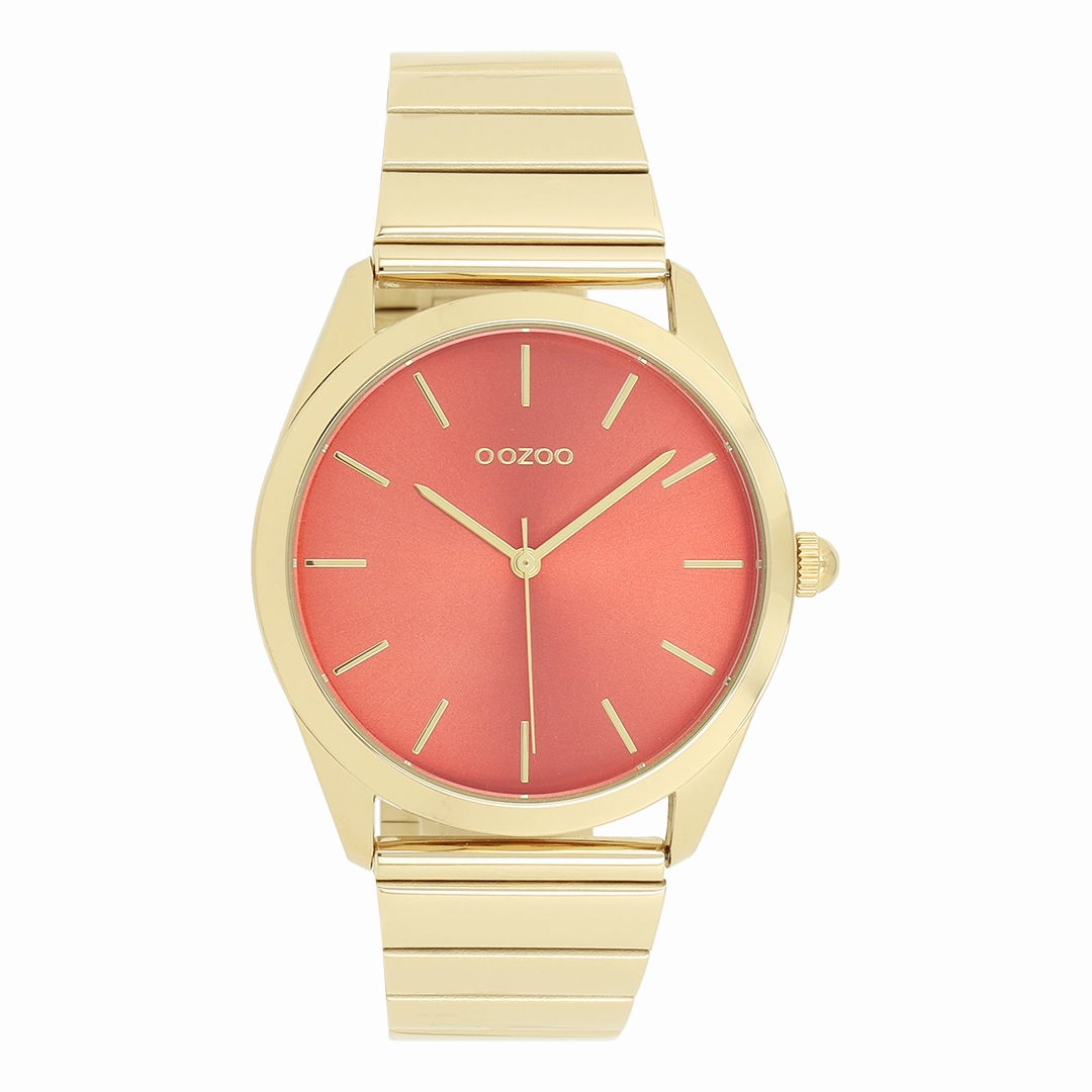 Gold coloured OOZOO watch with stainless steel bracelet - C11518