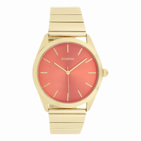 Gold coloured OOZOO watch with stainless steel bracelet - C11518