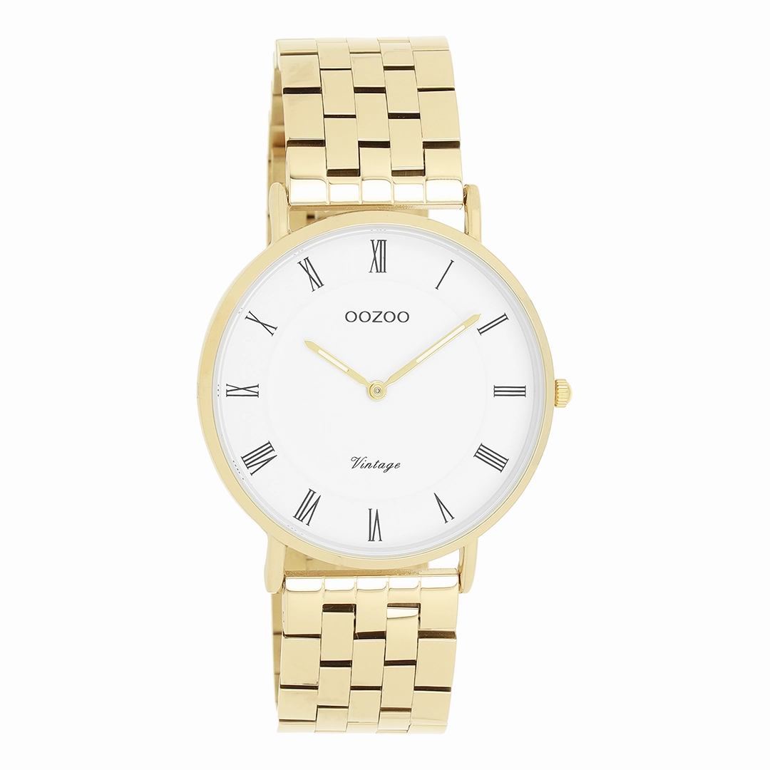 Gold coloured OOZOO watch with stainless steel bracelet - C20369