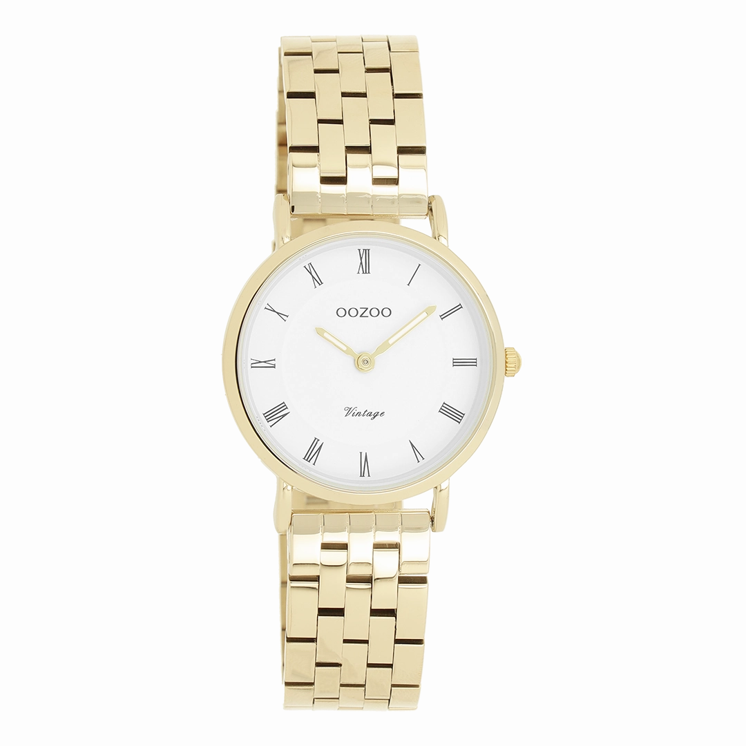 Gold coloured OOZOO watch with stainless steel bracelet - C20376