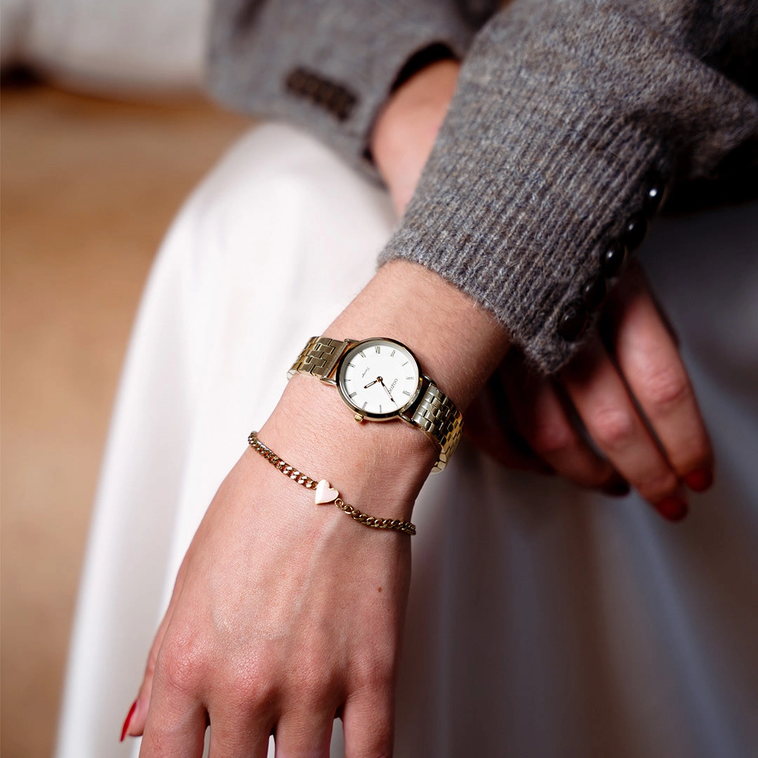 Gold coloured OOZOO watch with stainless steel bracelet - C20376