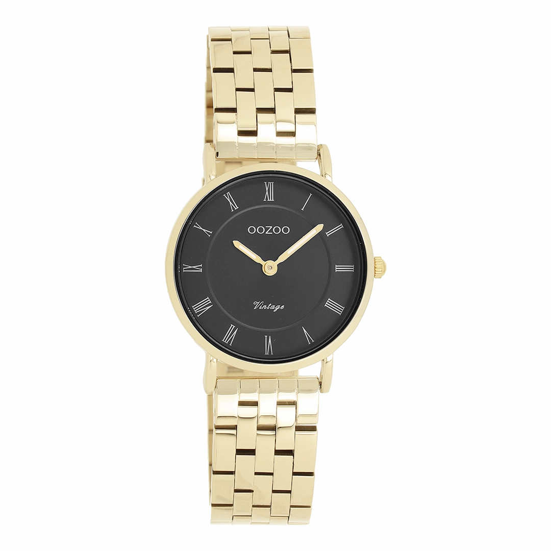 Gold coloured OOZOO watch with stainless steel bracelet - C20378