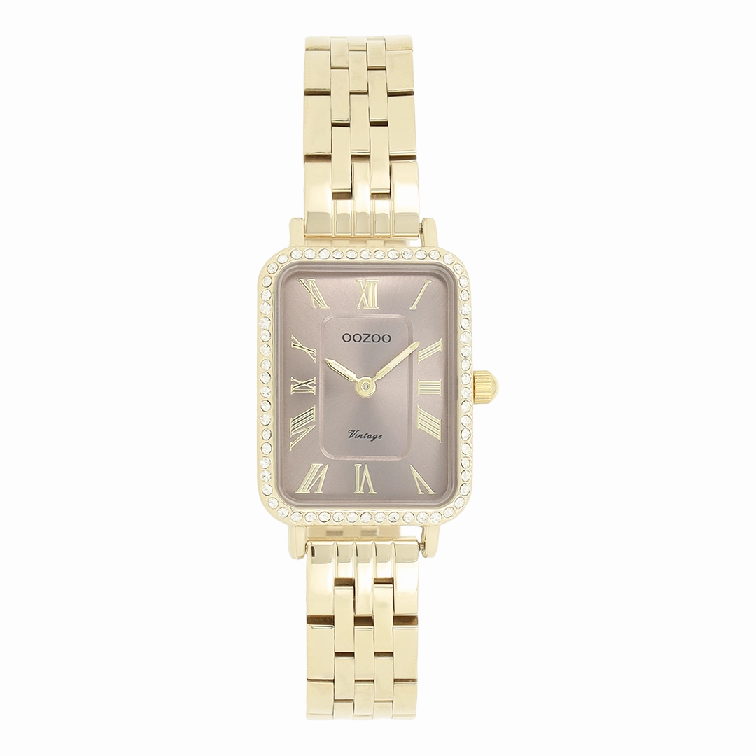 Gold coloured OOZOO watch with stainless steel bracelet - C20415