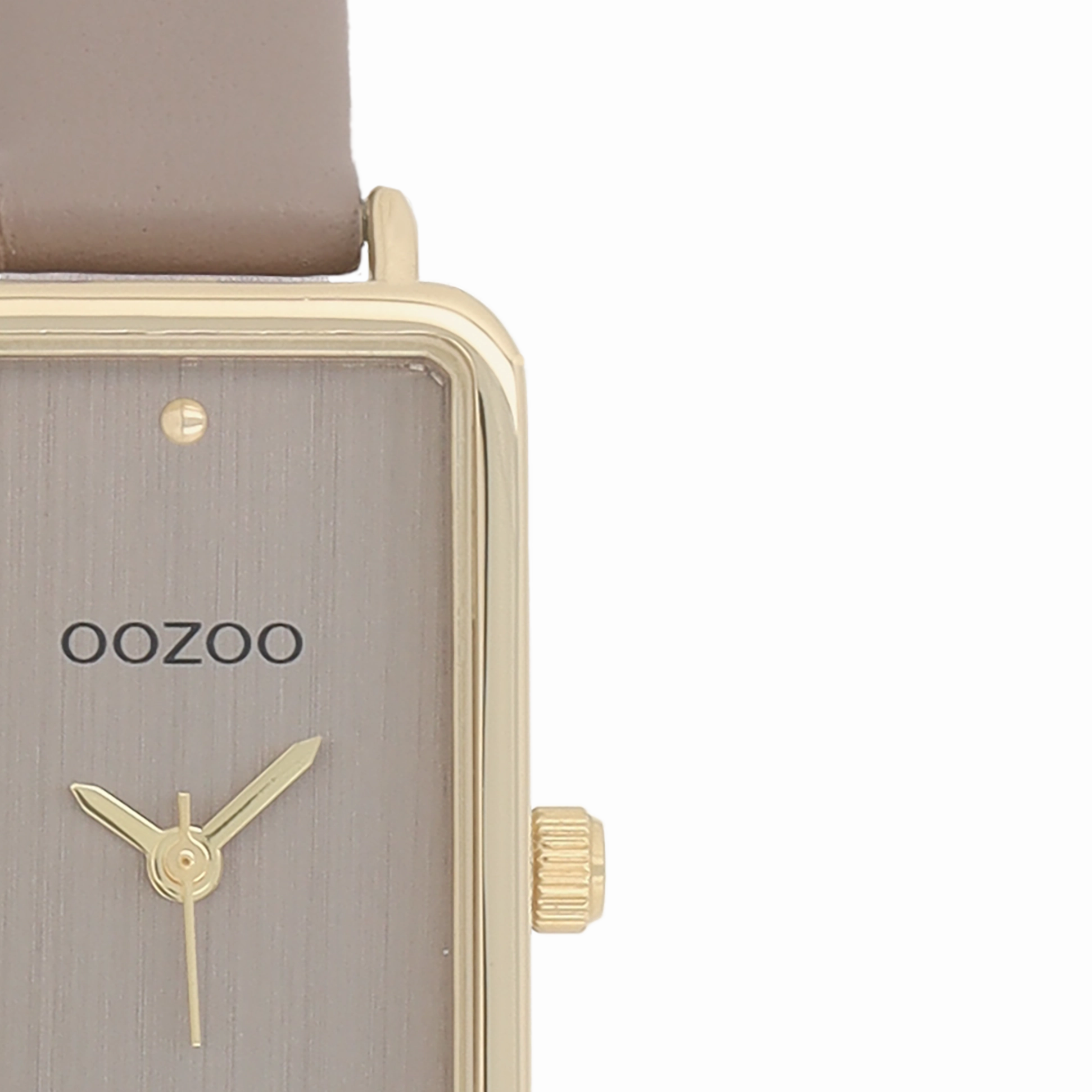 Gold coloured OOZOO watch with taupe leather strap - C11531