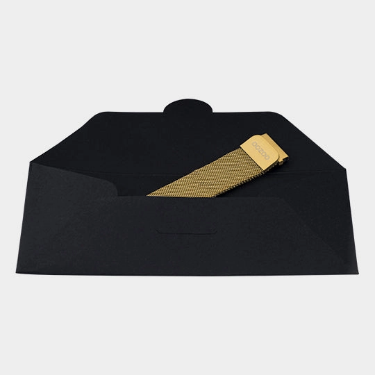 Gold OOZOO metal mesh bracelet with gold clasp