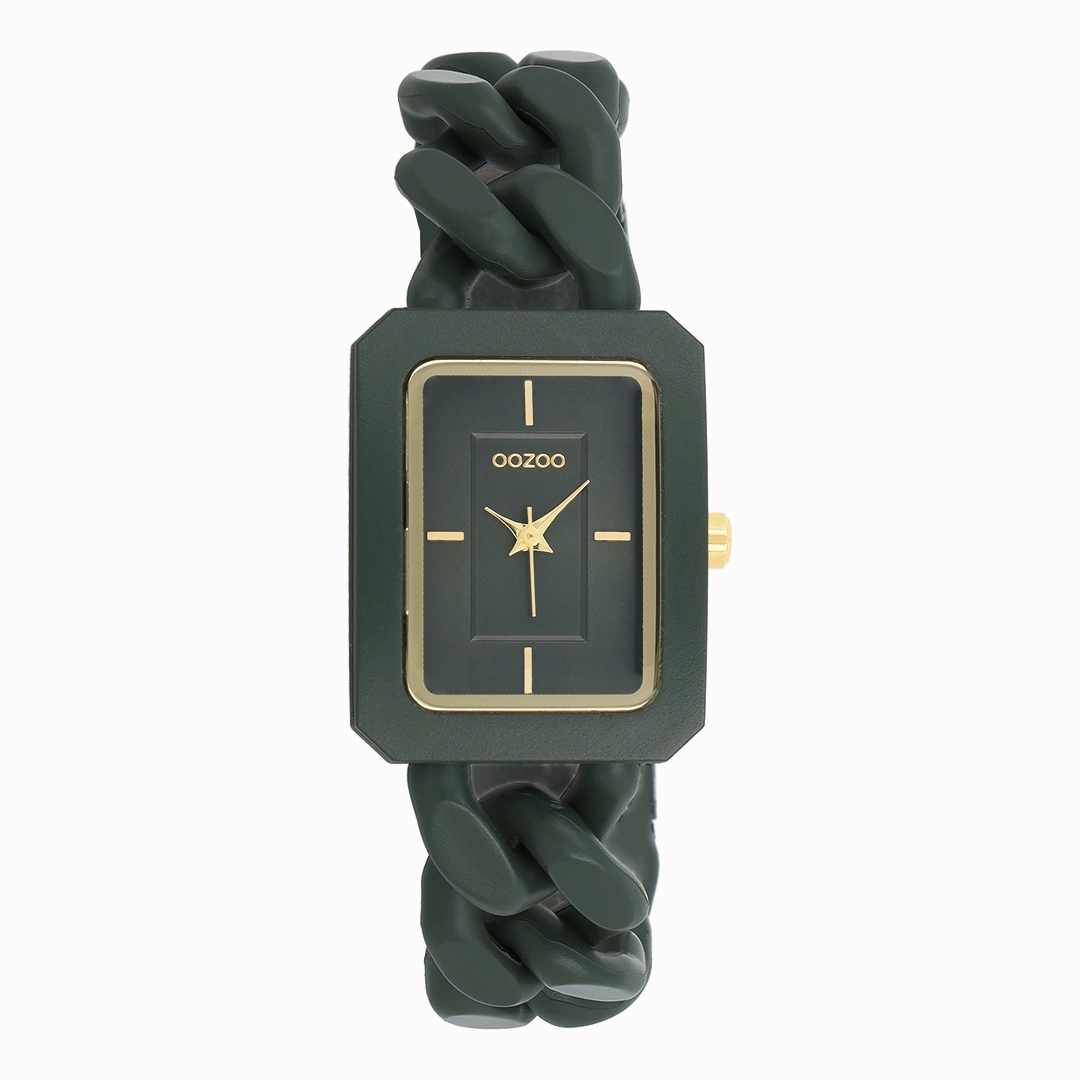 Green OOZOO watch with chain bracelet - C11279