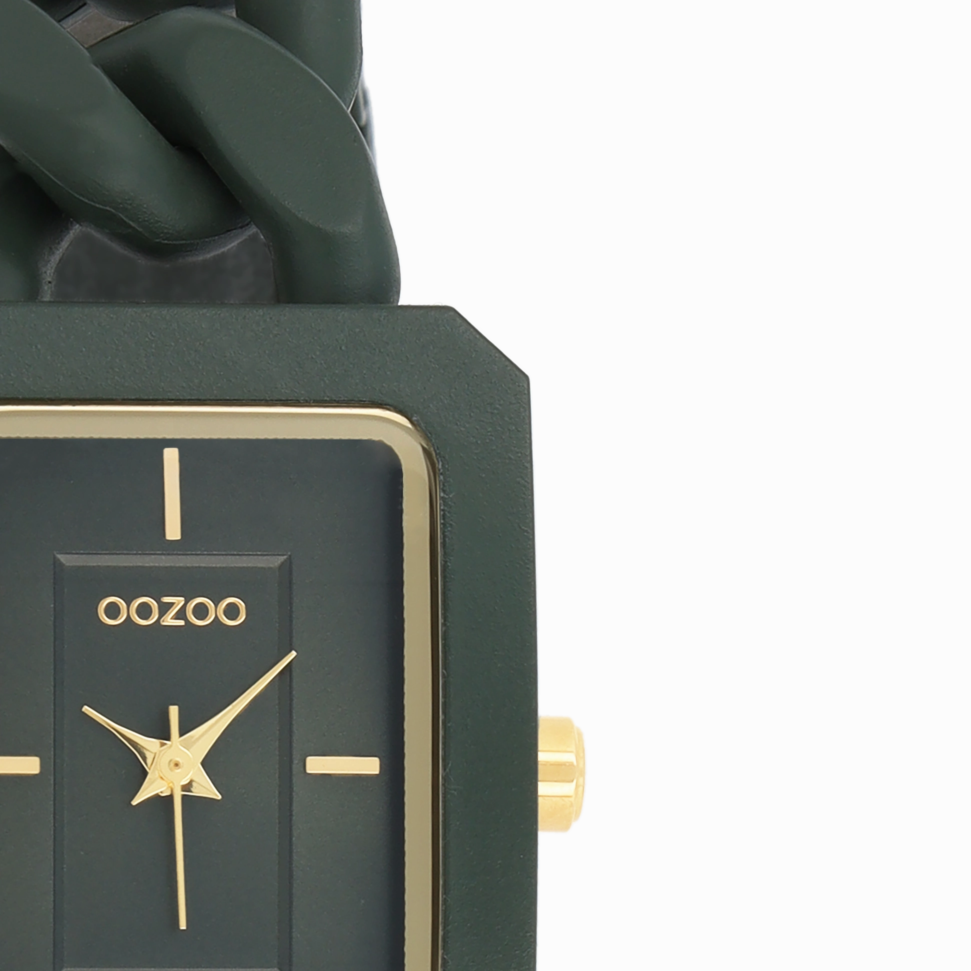 Green OOZOO watch with chain bracelet - C11279