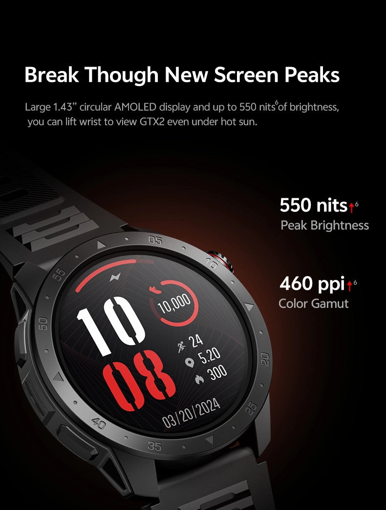 GTX2 Outdoor GPS smart watch with Compass Waterproof Smartwatch