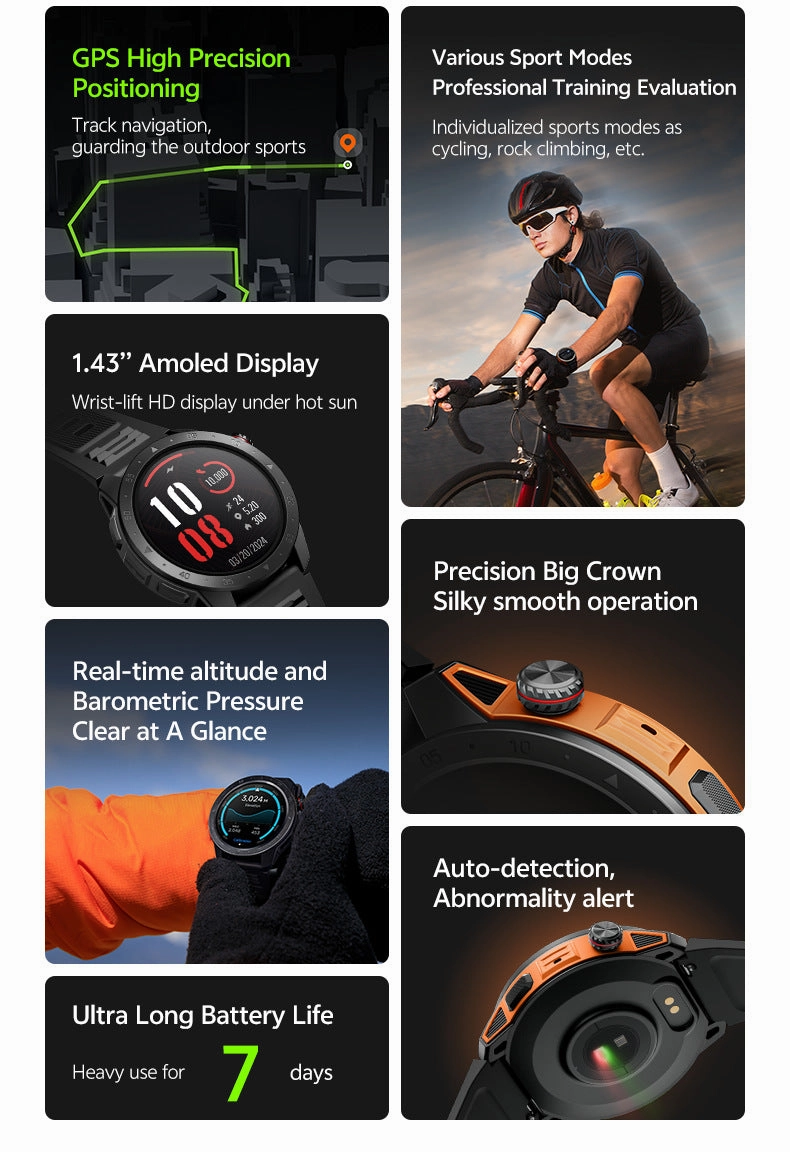 GTX2 Outdoor GPS smart watch with Compass Waterproof Smartwatch