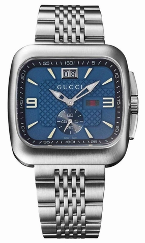 Gucci G-Coupe Stainless Steel Blue Dial Date Quartz Mens Watch YA131318
