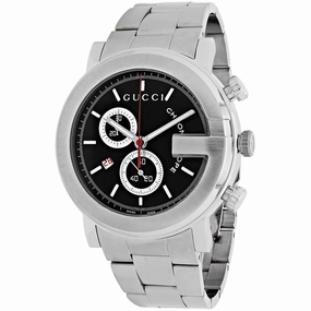 Gucci Men's Watch - 101 Series Quartz Black Dial Stainless Steel Bracelet | YA101309