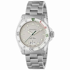 Gucci Men's Watch - Dive Quartz Silver Tone Dial Stainless Steel Bracelet | YA136336