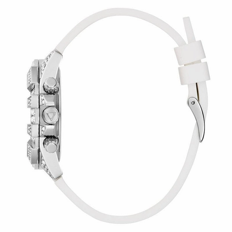 Guess 40th Anniversary Special Edition Ladies White Silver Tone Multi-function Watch