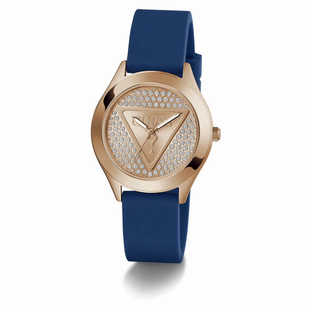 Guess 40th Iconic Logo Analog Blue Silicone Strap Women Watch GW0745L4
