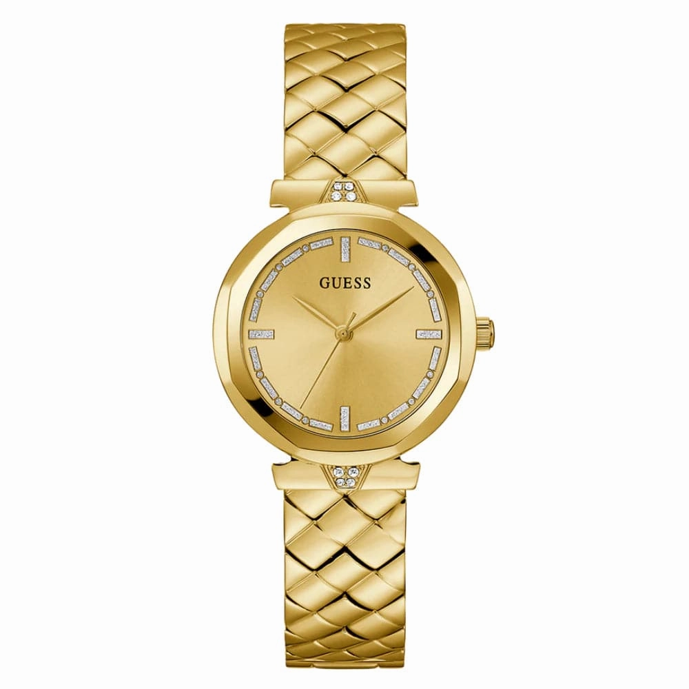 Guess Analog Gold Dial Stainless Steel Strap Women Watch GW0613L2