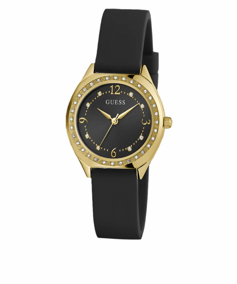 Guess Charlotte Crystal Black Gold Tone Analog GW0820L1
