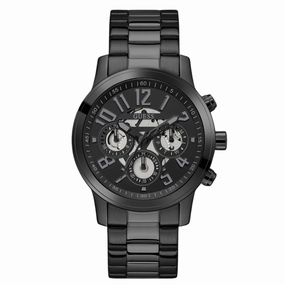 GUESS CHRONO-LOOK BLACK STEEL WATCH GW0627G3