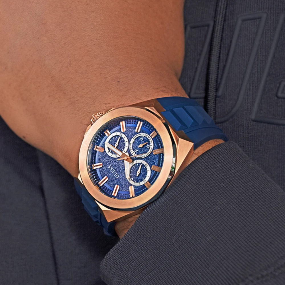 Guess Chronograph Blue Silicone Strap Men Watch GW0799G2