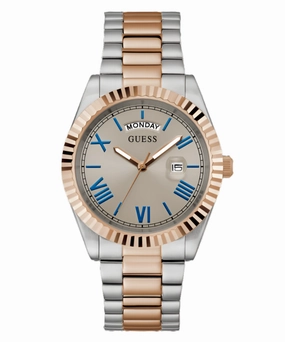 Guess CONNOISSEUR Silver Dial Two Tone Stainless Steel Watch GW0265G13