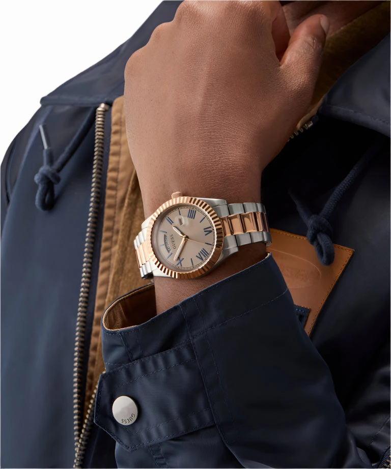 Guess CONNOISSEUR Silver Dial Two Tone Stainless Steel Watch GW0265G13