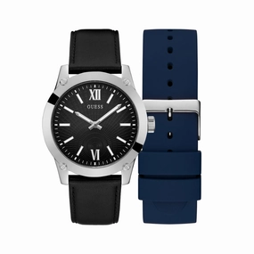 GUESS CRESCENT GW0630G1 SILVER-TONE MEN'S WATCH SET