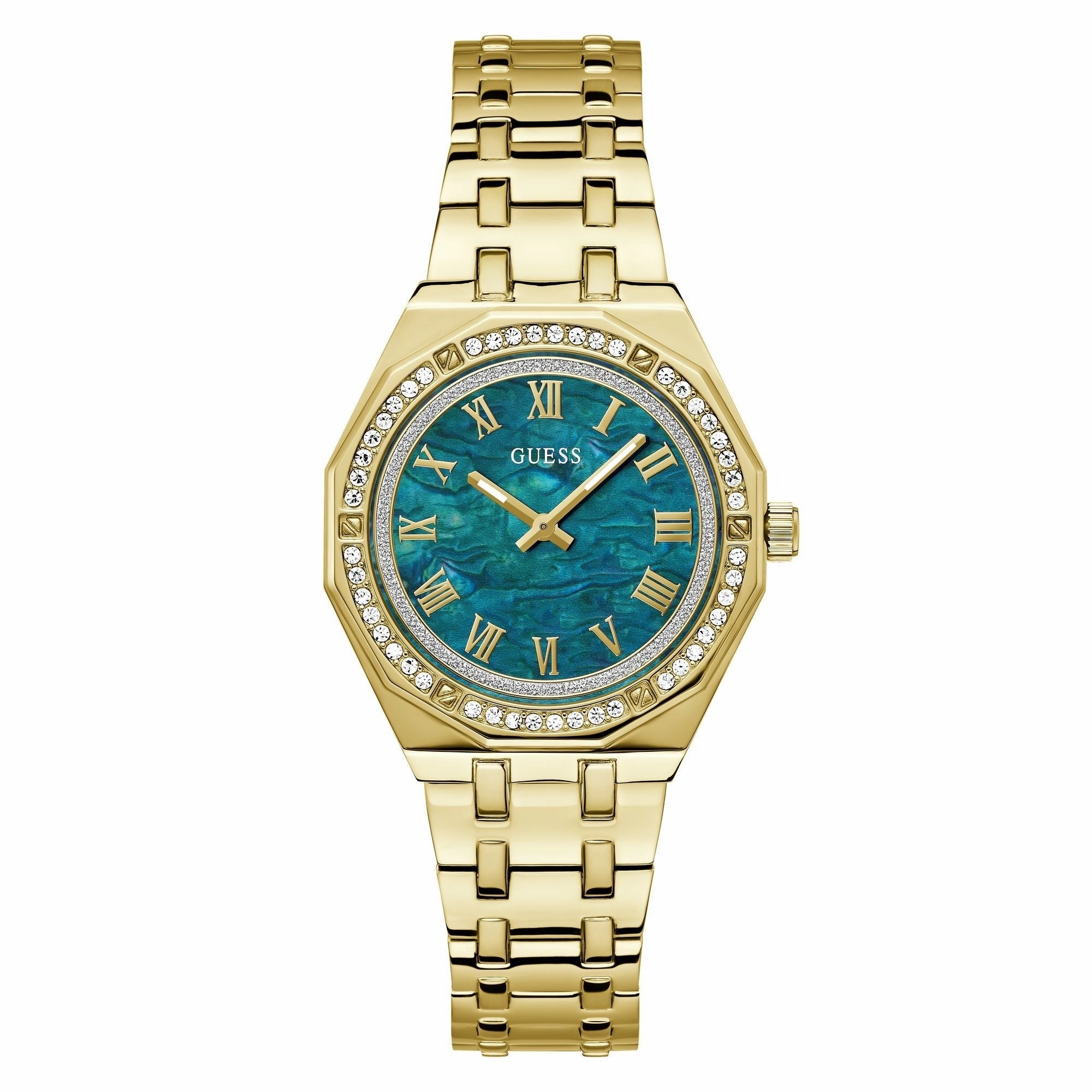 Guess Desire Women Green Dial Quartz Gold Analog Watch GW0770L2