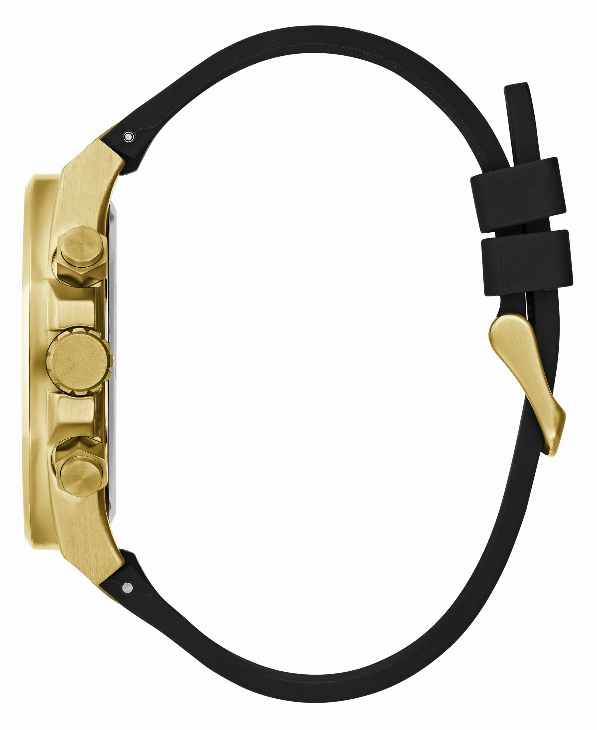 Guess Empire Black Dial Rubber Strap Watch GW0583G2