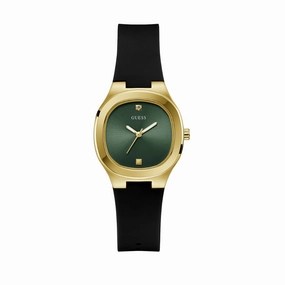 GUESS EVE GW0658L1 GREEN & GOLD DIAL BLACK WATCH