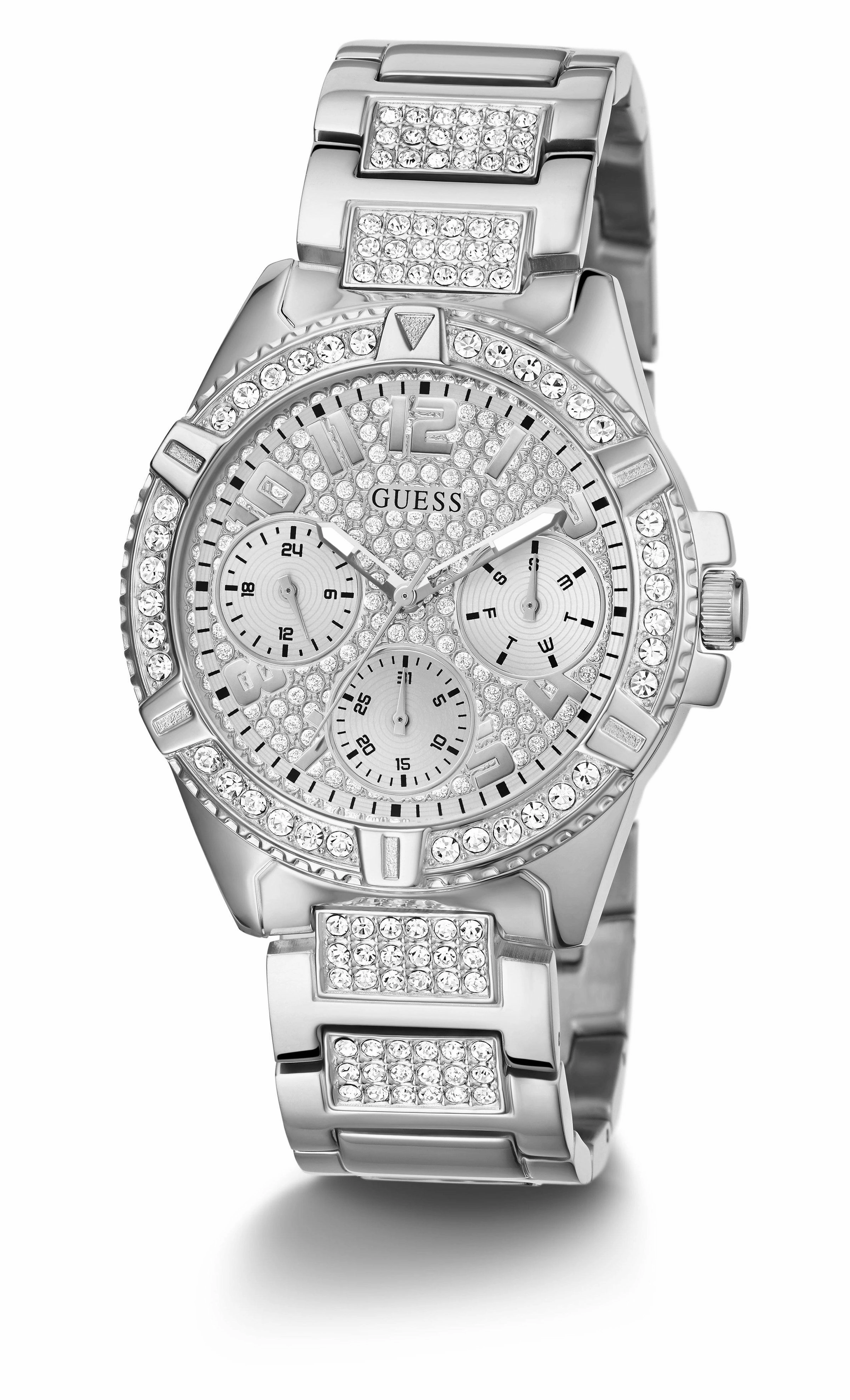 Guess Frontier Silver Dial Stainless Steel Watch W1156L1